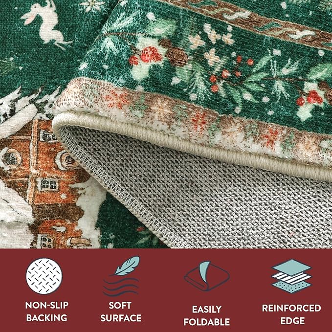 🎄Soft Christmas Tree Santa Claus Carpet Runner